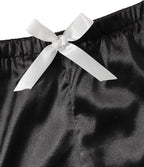 WDIRARA Women's Sleepwear Satin Short Sleeve Shirt and Shorts Pajama Set