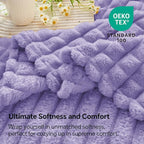 BEDELITE Lavender Throw Blanket for Couch and Bed- Super Soft and Warm 3D Checkered Fluffy Fuzzy Fleece Blanket, Luxurious Plush Cozy Blanket for Room Decor Spring, 50x60 inches