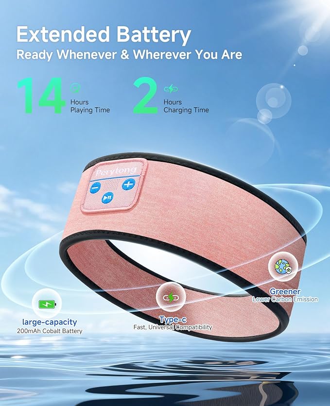 Sleep Headphones Bluetooth 5.4 Headband, Wireless Earphones Music Sleep Earbuds Sleeping Eye Mask with HD Stereo Speakers for Workouts Insomnia Yoga Air Travel Meditation, Ideal Gifts for Women Men