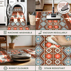 Western Cowhide Runner Rug,3.3x10ft,Rustic Tribal Aztec Runner Rug,Farmhouse Cow Print Decor Western Kitchen Rugs,Soft Non-Slip Faux Cowhide Hallway Carpet, for Office Entryway Bedroom Floor Mat