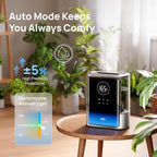 DREO 8L Smart Humidifier Large Room 600ft², HM717S, 80H Runtime Supersized Warm and Cool Mist Humidifiers for Bedroom Baby, 28dB Quiet Air Humidifier for Plants Indoor, Home, Whole House, Silver