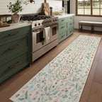 Lahome Chloe Insect Botanical Bathroom Beige Runners for Hallways, Non Slip Washable Kitchen Bathroom Carpet Runner,Soft Non Skid Indoor Rugs for Entryway Laundry Bedroom(Beige,2'6"x10')