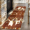 Cowhide Rugs for Kitchen,3.3x7ft,Cow Print Runner Rug for Hallway,Southwestern Decor Tribal Rug,Aztec Decor Western Rugs,Soft, Non-Slip, and Machine Washable Rustic Farmhouse Runner Carpet