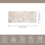 3x8 Washable Non-Slip Runner Rug – Modern Abstract Neutral Wide Carpet Runner for Kitchen, Hallway, Entryway, Bathroom, Bedroom – Low-Pile Thin Floor Mat with Rubber Backing (Beige Grey,3x8)