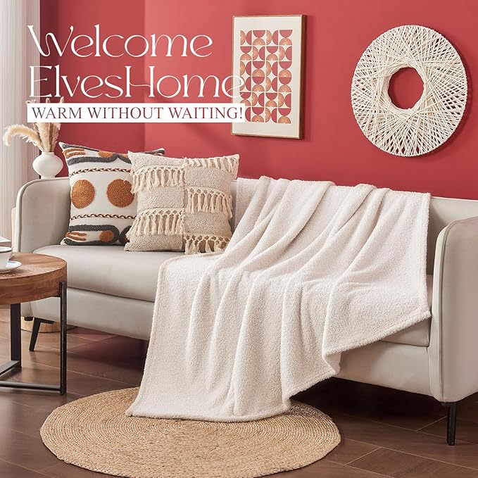 Ailemei Direct Knit Throw Blanket for Bed, Soft Thin Blankets for Sofa, Couch, Camping, Office Chair, Cozy Touch Lightweight Breathable Blanket All Season Use, Sand 50"x70"