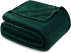 Exclusivo Mezcla Fleece Blanket Twin Size for Bed, Super Soft and Warm, All Season, Cozy, Plush, Lightweight, 90x66 Inches, Forest Green
