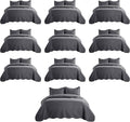 IR Imperial Rooms Queen Quilt Bedding Set (90" x 96") - Bulk Pack of 10 Wholesale for Hotels, Guest Bedroom & Airbnbs - Lightweight Microfiber Reversible Embossed Quilts Bedspreads (Charcoal)