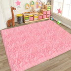 Fluffy Rugs for Living Room 8x10 Feet Pink Fur Rug Soft Shaggy Rug for Bedroom Girls Modern Indoor Furry Floor Carpet Washable Plush Fuzzy Kids Area Rug for Nursery Princess Teen Dorm