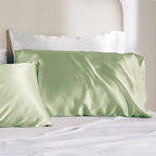 Bedsure Satin Pillowcase with Zipper, Similar to Silk Pillow Cases 2 Pack, Silky & Soft Satin Pillow Cases Standard Size for Hair and Skin, Sage Green Pillow Covers, Gifts for Women Men, 20x26 Inches