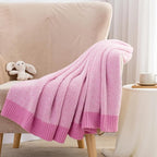 Carriediosa Heather Throw Blanket 50" X 60", 400GSM Ultra Soft Microfiber Fuzzy Fluffy Reversible Knitted Blankets Cozy Plush Lightweight and Warm Fall Throws for Couch, Bed, Sofa, Hot Pink