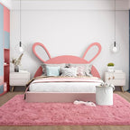 Noahas Fluffy 3x5 Blush Rugs for Bedroom Girls,Shaggy Kids Rug,Thick Shag Throw Carpet,Soft Non-Slip Dorm Nursery Area Rugs for Living Room Home Decor Aesthetic