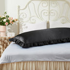 White Satin Pillowcases Body Pillow for Hair and Skin,White Body Pillow Silk Pillowcase with Envelope Closure Princess Room Decoration