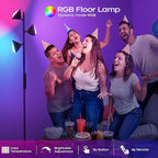 36W RGBCW Floor Lamp, Color Changing LED Tree Floor Lamp, Stepless Dimmable Tall Standing Lamp with Remote & Touch Control, 2700K-6500K Modern Floor Lamps for Living Room, Bedroom, Gaming Room - White