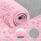 8x10 Area Rugs for Living Room Rug: Soft Fluffy Shag Light Pink Rugs for Bedroom, Non-Slip Large Fuzzy Plush Rug Indoor Floor Carpet for Nursery Kids Boys Girl Room, Dorms, Playroom, Modern Home Decor