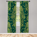 Lunarable Hamsa Window Curtains, Egyptian Boho Hand Shape Pattern Eye Design Bridal Night Inspired Art, Lightweight Decorative 2-Panel Set & Rod Pocket, Pair of - 28" x 63", Pastel Yellow