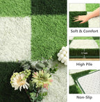 Shag Area Rug, 5x7 ft Deep Green White Fluffy Rugs for Bedroom Living Room, Soft Shaggy Modern Indoor Carpets, Cute Plush Rugs for Kids Girls Room Nursery, High Pile Throw Rug for Home Decor