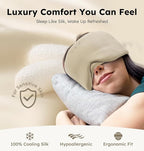 Luxury Bluetooth 5.4 Sleep Mask for Adults - Ice Fiber Cooling & HD Sound, 100% Light Blocking Adjustable Eye Cover for Travel & Side Sleepers - Soft Sleep Headphones with 10H Playtime
