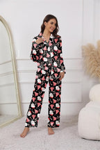 Ekouaer Pajamas For Women Set Silk Pjs 2 Piece Satin Sleepwear Long Sleeve Button Down Lounge Sets With Pant