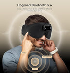 LC-dolida Pro Bluetooth Sleep Mask with White Noise & 3 Lights, Sleep Headphones with Upgrade Chip & Pure Sound, 3D Zero-Pressure Design for Side Sleepers, Total Blackout Soft Sleep Eye Mask, Black