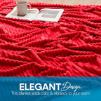 Nestl Blanket for Bed - Cozy Warm Fuzzy Blankets for Women (11 - Cherry Red, Twin/Twin XL (66" x 90"))