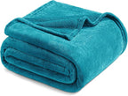 Exclusivo Mezcla Extra Large Fleece Throw Blanket for Couch, Sofa, 300GSM Super Soft and Warm Blankets, Teal Throw All Season Use, Cozy, Plush, Lightweight, 50x70 Inches