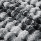 60x80 Inches Ultra-Soft Fuzzy Faux Fur Plush Twin Size Blanket - Thick, Warm Sherpa for Couch, Sofa, Bedroom, Camping - Decorative Blanket for Cozy Warmth, Bubble Light Grey Tie Dye