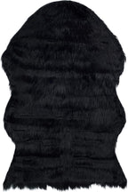 SAFAVIEH Faux Sheep Skin Collection 2' x 3' Black FSS115B Silken Glam 2.35-inch Thick Accent Rug