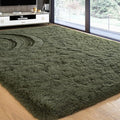 Softlife Rug for Bedroom 4x5.3 Feet Area Rug for Living Room Super Soft Shaggy Rugs for Kids Room Fluffy Fuzzy Carpets Long Plush Bedside Rug Nursery Christmas Home Decor for Boys Girls, Olive Green