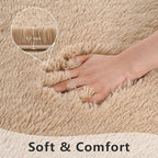 Beige Area Rug 8x10 Large Rugs for Living Room Bedroom, Fluffy Soft Rug Modern Carpets for Kids Room, Non-Skid Rectangular Indoor Rug for Girls Boys Playroom Nursery Room Home Decor