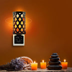 Himalayan Glow Lattice Style Basket Salt Lamp Night Light with Pink Salt Chunks | 360 Degree Rotatable Wall Plug, Ideal Gift For Home Décor