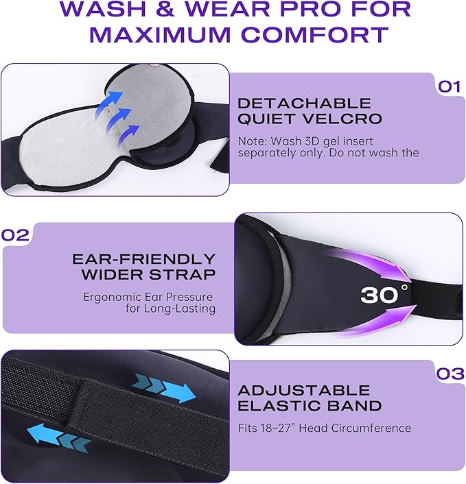Sleep Mask Headphones Bluetooth 5.4 with 3D Removable Hot & Cold Compress, TOPOINT Weighted Eye Mask Blackout Soft, Cooling Breathable for Women Men Deep Sleep Relax Tired Eyes Migraine Office Travel