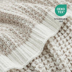Amélie Home Knit Throw Blanket, Soft Chenille Cozy Breathable Pineapple Chunky Decorative Blanket for Couch, Bed & Sofa, French-Inspired Lightweight Warm Gift for Women, Beige, 50"x60"