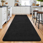 Keeko 2x6 Runner Rug, Black Bedroom Bedside Runner Rug Small Carpet Living Room Area Throw Rugs for Hallway Soft Indoor Memory Foam Rugs for Teen Kids Classroom Nursery Dorm Laundry Room Decor