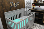Dear Baby Gear - Reversible Baby Blankets - Soft Nursery Blanket for Newborn - Toddler Blankey - Throw Blanket for Boys & Girls - Infant Blankets - 40x30 (Antlers Grey - Mint)