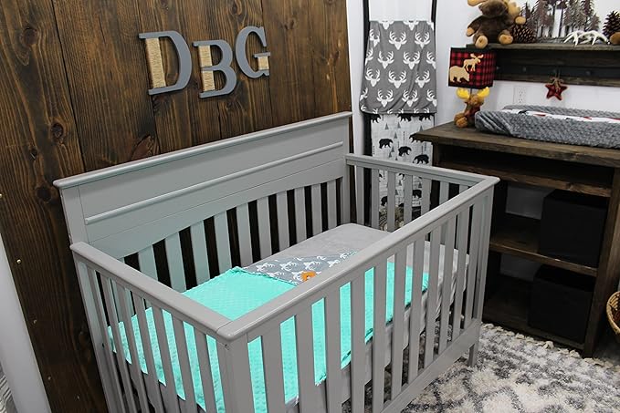 Dear Baby Gear - Reversible Baby Blankets - Soft Nursery Blanket for Newborn - Toddler Blankey - Throw Blanket for Boys & Girls - Infant Blankets - 40x30 (Antlers Grey - Mint)