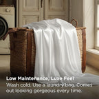 Bedsure White Satin Sheets Queen Size - 4 Piece Silky Bedsheets with 15 Inches Deep Pocket Fitted Bedsheet,1 Flat Sheet, 2 Satin Pillowcases, Good for Hair & Skin (Queen, White)