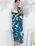Aensso Long Soft Lightweight Silky Kimonos Robes for Women, Luxury Japanese Floral Womens Kimono Robe