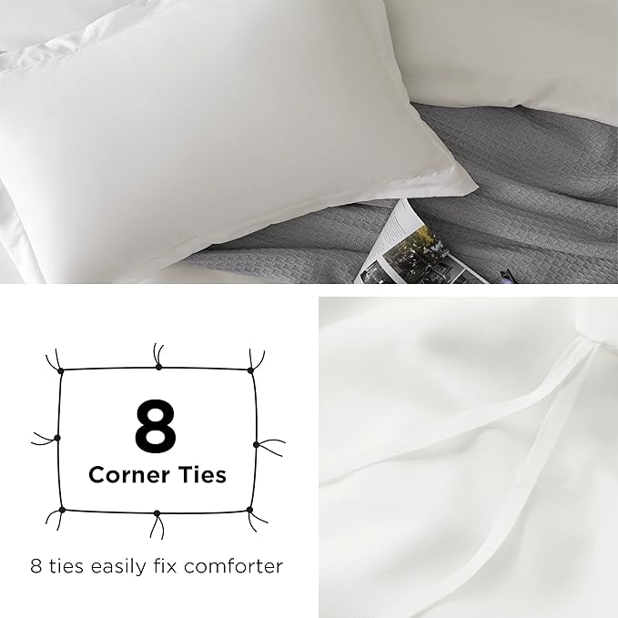 Bedsure Duvet Cover Twin/Twin XL Size - Soft Double Brushed Bedding Set for Kids & Adults, Zipper Closure, 2 Pieces, Includes 1 Duvet Cover (68"x90") & 1 Pillow Sham, NO Comforter, Cream White