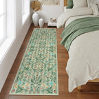 Lahome Chloe Insect Botanical 2x6 Rug Runners for Hallways Non Slip,Green Kitchen Runner Rugs Washable Bathroom Carpet Runner,Soft Non Slip Indoor Runners for Entryway Laundry Bedroom(Green,2x6)