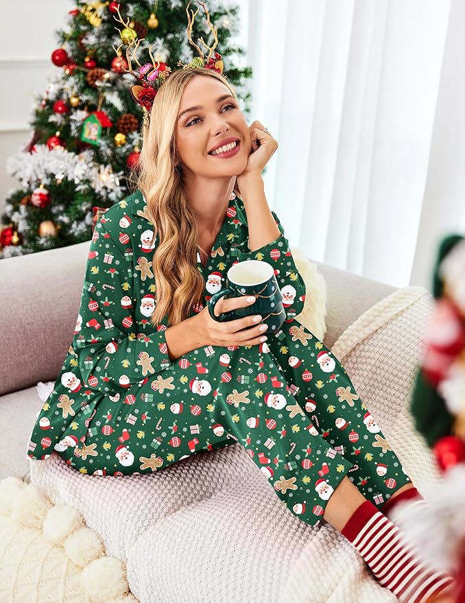 Ekouaer Women Satin Silk Pajamas Classic Long Sleeve Button Down Pjs Set Soft Loungewear