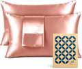 Pure Bedding Satin Pillowcase 2 Pack - King Size (20"x40", Blush Pink) - Silky Pillow Cases for Hair and Skin - Satin Pillow Covers with Envelope Closure - Extra Soft Premium Microfiber