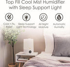 Crane Ultra-Quiet 3-in-1 Humidifier, Essential Oil Aroma Diffuser & Soothing Sleep Light - Compact 1.2 Gallon Capacity with Adjustable Night Light & Fragrance Tray - Ideal for Bedroom and Office