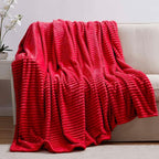 Nestl Blanket for Bed - Cozy Warm Fuzzy Blankets for Women (11 - Cherry Red, Throw (50" x 60"))
