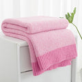 Carriediosa Heather Throw Blanket 60" X 80" Twin, 400GSM Ultra Soft Microfiber Fuzzy Fluffy Reversible Knitted Blankets Cozy Plush Lightweight and Warm Fall Throws for Couch, Bed, Sofa, Hot Pink