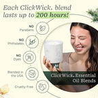 Lifelines Flameless Candle Diffuser - Winter Edition Gift Set - Aromatherapy Essential Oil Diffuser with 2 Holiday ClickWick Blends - Cordless & Waterless for Home - Electric Candles Blow Out Flame