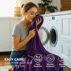 Pure Bedding Satin Sheets Full [4-Piece, Purple] Hotel Luxury Silky Bed Sheets - Extra Soft 1800 Microfiber Sheet Set, Wrinkle, Fade, Deep Pocket Fitted Sheet, Flat Sheet, Pillow Cases