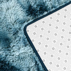 Deerhoo Shag Area Rug, 4 X 6 Tie-Dyed Plush Fuzzy Rugs for Living Room, Ultra Soft Fluffy Furry Rug for Bedroom, Indoor Carpet Nursery Rugs for Kids Room Home Decor, Peacock Blue