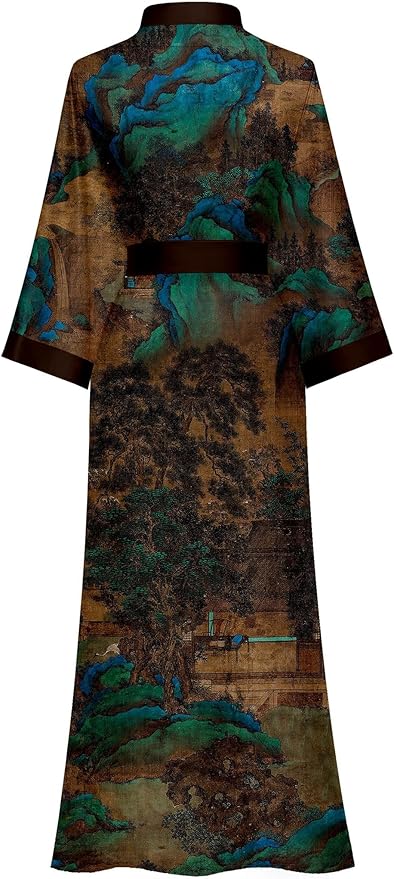 Kihnop Women's Floral Long Kimono Robe Long Satin Robe Long Silk Robe Ladies Kimonos Silky Bathrobe Cover Up, One Size
