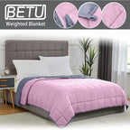 Weighted Blanket for Adults 15lbs, 60"x80", Queen Size Cooling Heavy Throw Blanket for 120-160lbs, Microfiber Soft Thick Big Blankets Weighted Comforter Gift for Sleeping, Pink Grey