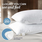 Beckham Hotel Collection King Size Memory Foam (Adjustable Fill) Bed Pillows Set of 2 - Cooling Shredded Foam Pillow for Back, Stomach or Side Sleepers (Pack of 2)